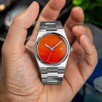Red Agate Steel Concept – Custom natural red agate stone dial on stainless steel watch, bespoke timepiece by IFL Watches