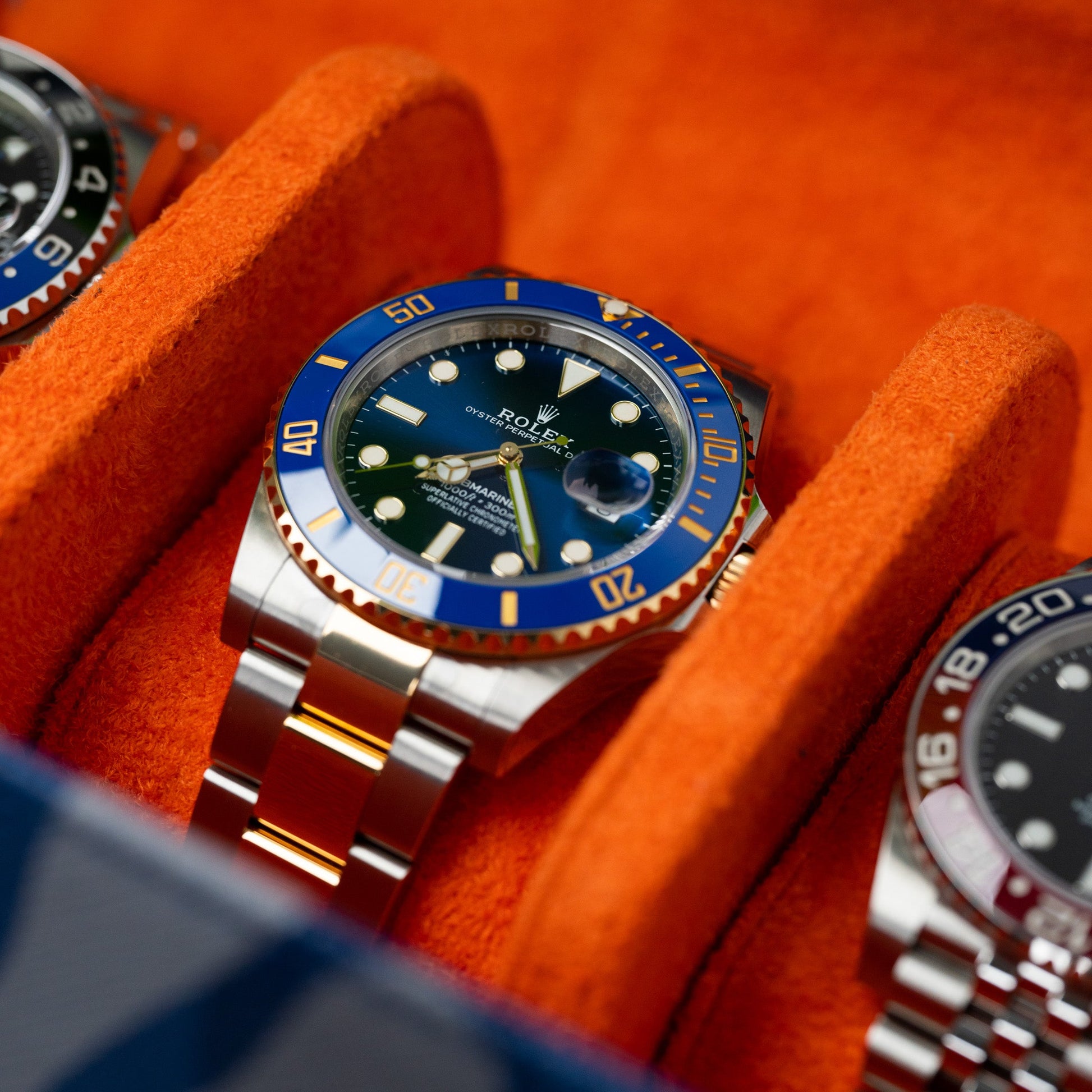 Blue Camo Watch Roll – Four Watches